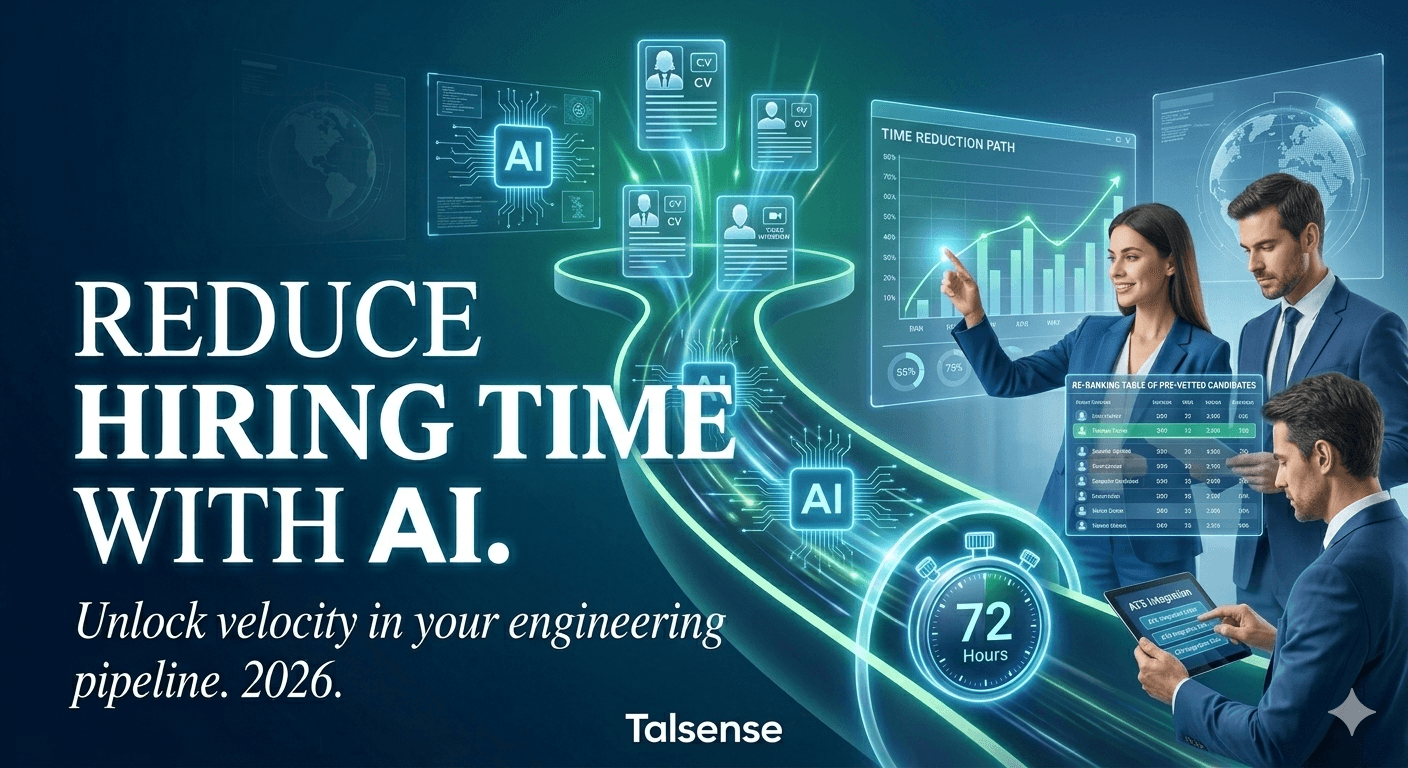 Learn how to drastically reduce hiring time with AI automation. Discover Talsense's dual-stage scoring framework that accelerates screening workflows.